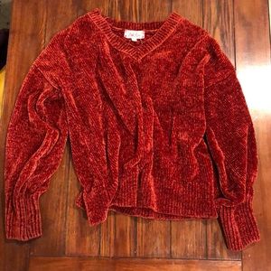 Fuzzy comfy rust sweater